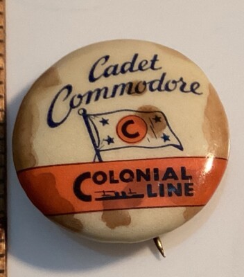 Steamship Pin Colonial Line Cadet Commodore Round Pin 7/8