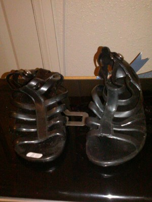 Sandales Style Gladiateur En Gelée - Marque 3 Hermanos - Taille 10 (enfant) - Noir - Neuf Sans Emballage