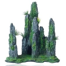 FEDOUR Aquarium Mountain View Stone Ornament Tree Rock Cave Landscape Large A...