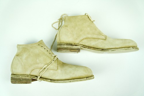 GUIDI 994 Horse Leather Reverse Lined Boots Men's Desert Beige 44 43 Wood Heel - Picture 8 of 15