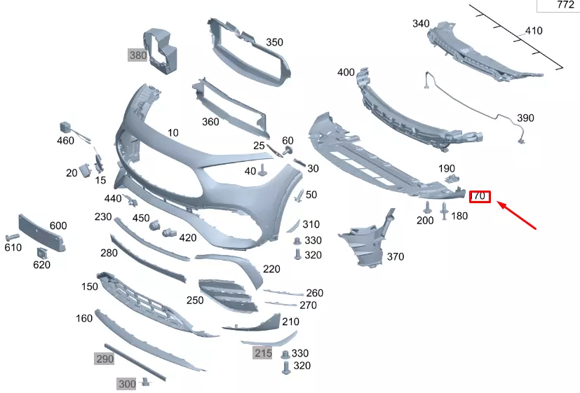 NEW MB GLA H247 FRONT BUMPER UNDERBODY LOWER COVER A2478858703 