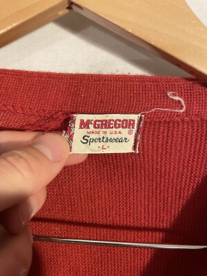 Vintage Mens McGregor Sportswear Cardigan Made in USA 1960s Size