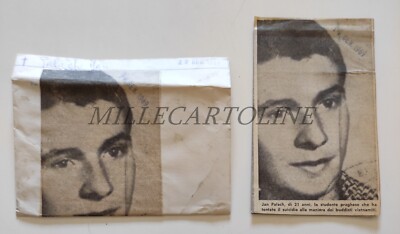 JAN PALACH - Newspaper Photo Stereoplate 1969