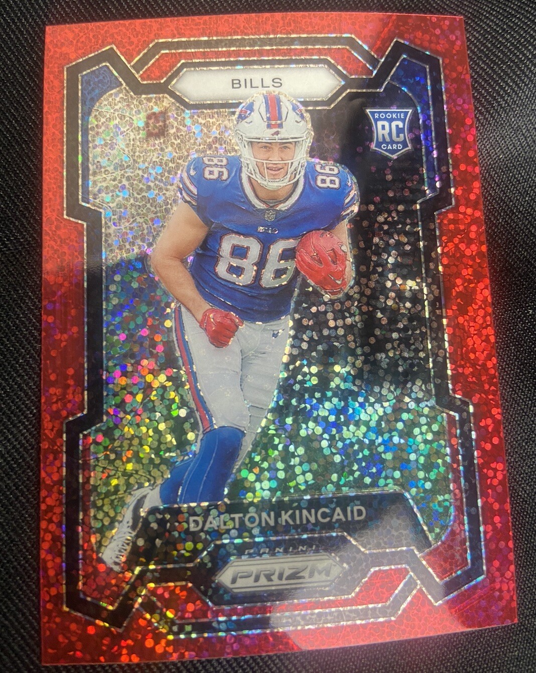 2023 Panini Prizm Dalton Kincaid Rookie Red Sparkle Prizm SP Bills #308