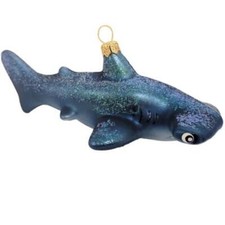 HAMMERHEAD SHARK EUROPEAN BLOWN GLASS CHRISTMAS TREE ORNAMENT GREAT OCEAN LIFE