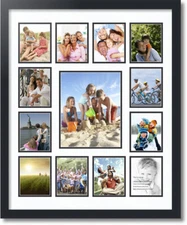 ArtToFrames Collage Mat Picture Photo Frame 13 Openings in Satin Black 378