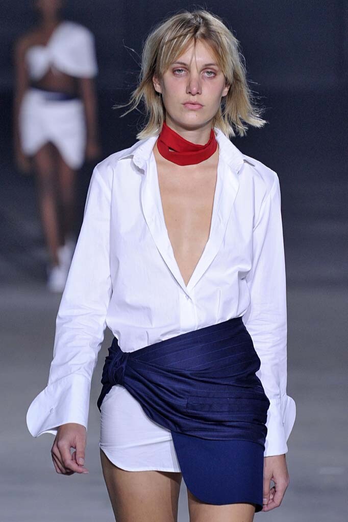 JACQUEMUS Le Nez Rouge Mini Skirt Size 38 Asymmetric Navy