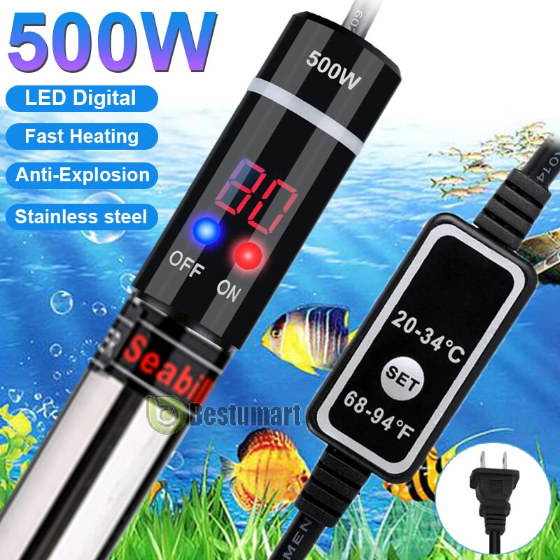 500W LCD Digital Acuario Calentador Sumergible Pecera Termostato Anti Explosión Foto 4 de 4