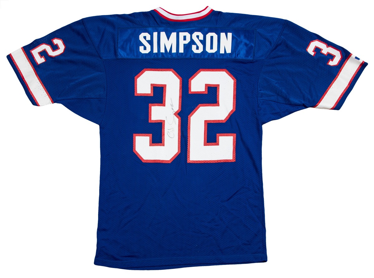 OJ SIMPSON SIGNED BUFFALO BILLS BLUE #32 HOME JERSEY JSA AUTO HOF