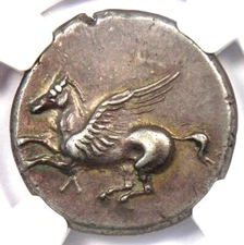 Acarnania Leucas AR Stater 300 BC Silver Coin - NGC XF - 5/5 Strike and Surfaces