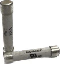 Ceramic Fast Fuse 691, 10A 600VAC/DC  6x32mm (2 pcs/pk) for Digital Multimeters