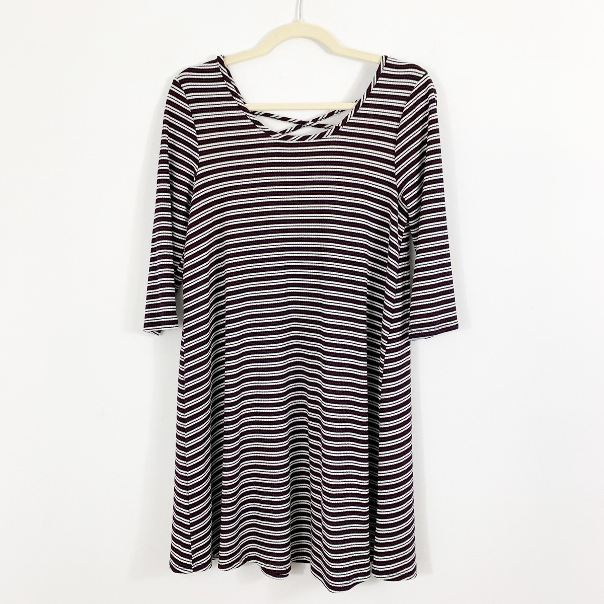 NEW Rd Style Stitch Fix Striped Enide Knit Dress Sz Medium 3/4 Sleeves Blue  Red | eBay
