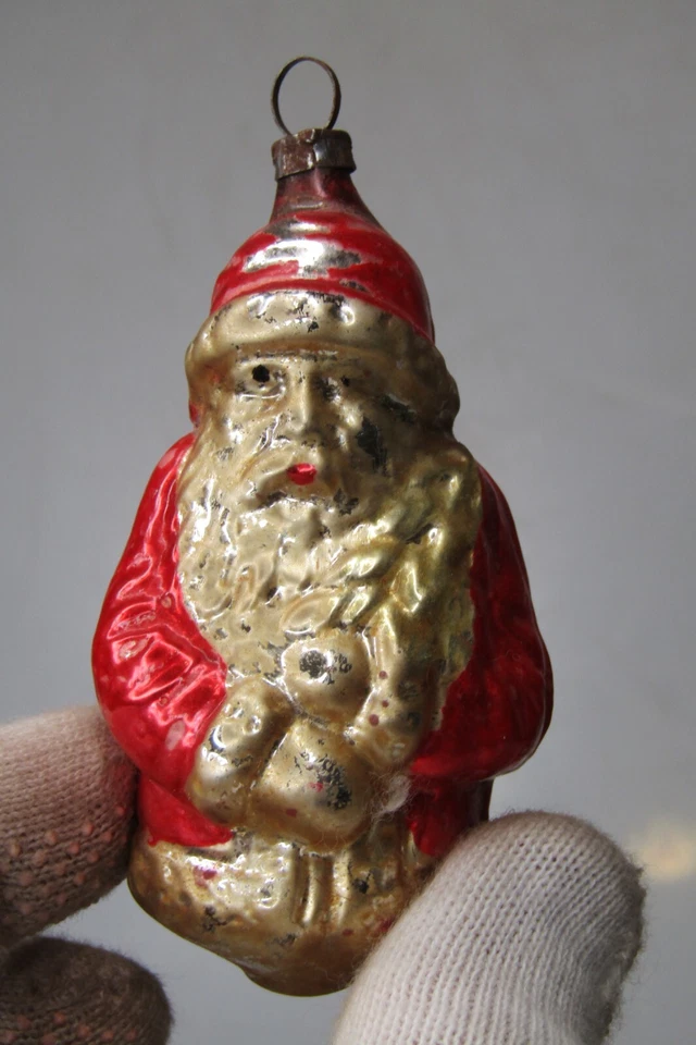 Lot Vintage Blown Glass Assorted SANTA Figurines Christmas Ornaments Germany - Image 2 of 4