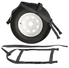 Demco Tow Dolly Straps Wheel Basket Tie Down with Loops Black (1 Pair)