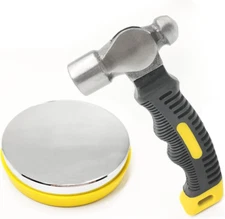 Steel Bench Block and Metal Stamping Hammer Kit, No-Rebound Metal Bench Block, J