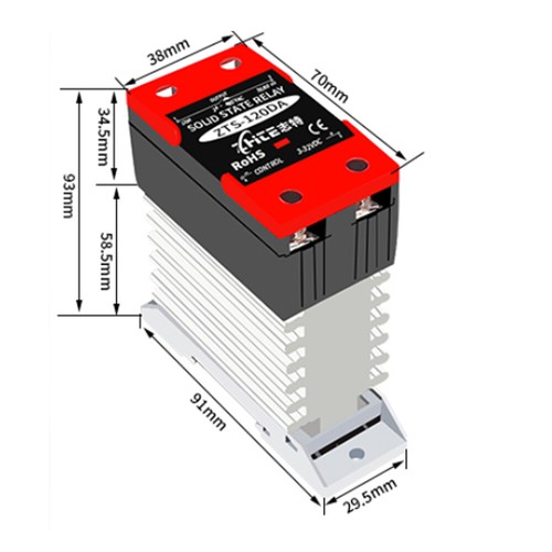 SSR Solid State Relais DC zu AC 3-32VDC Steuerung 24-480VAC 10-120A mit Kühlkörper - Bild 11 von 11