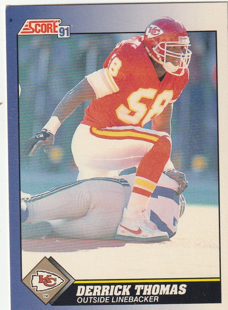 Derrick Thomas #5 Football Cards 1991 Score trading card — raw and PSA graded price guide
