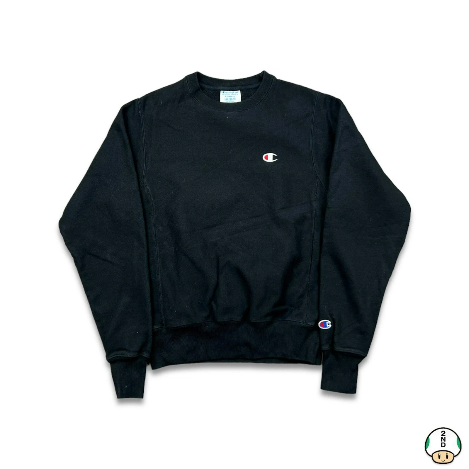Champion Sweatshirt Womens XS Black Reverse Weave C Logo Pullover Crewneck