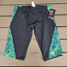 TYR Durafast Lite Nebulous Drawstring Green/black Swim Jammer Size 32 New