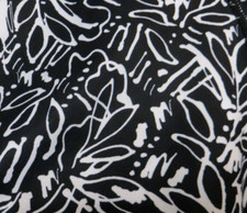 Avia Leggings Womens Large Black White Floral Modern Art Mesh Calves Activewear