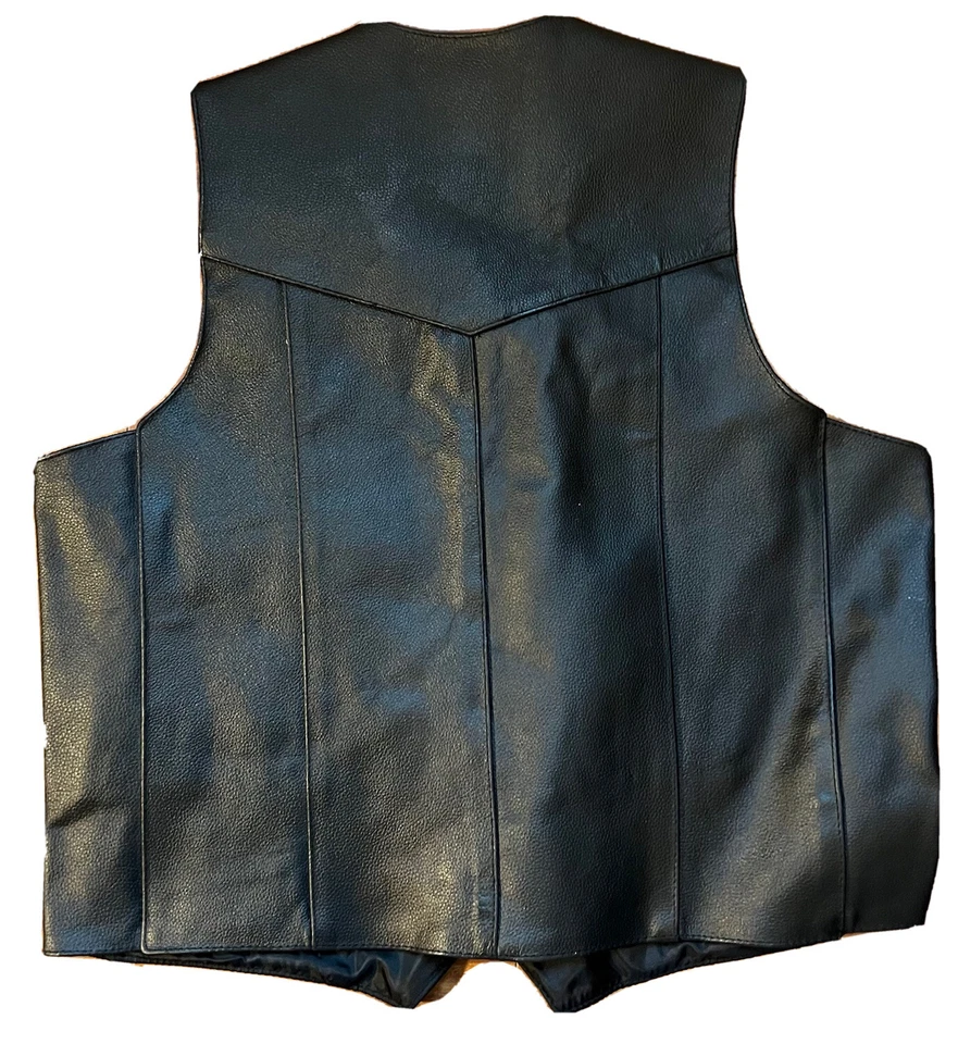 Chaleco de cuero para motocicleta Himalaya ropa de motociclista motociclista para hombre talla 42 negro a presión Foto 3 de 3