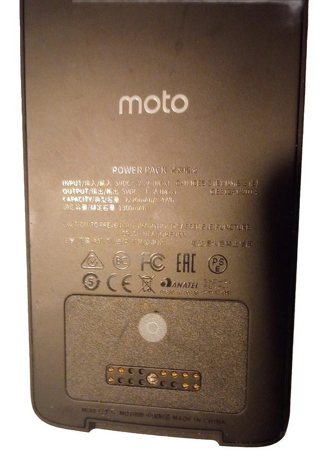 Funda de batería Motorola negra OEM para teléfonos Moto Mod Moto Z - Paquete de alimentación MD100B Foto 3 de 3