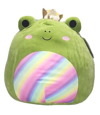 Squishmallow Doxl Frog 16 Inch Green Rainbow Plush Kellytoy NEW