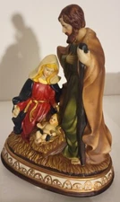 ST. NICHOLAS SQUARE NATIVITY PORCELAIN MUSICAL FIGURINE PLAYS “SILENT NIGHT”