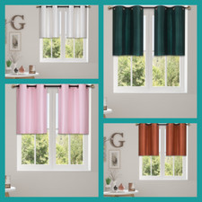 BRONZE GROMMET BLACKOUT WINDOW VALANCE KITCHEN OFFICE BATHROOM MODERN DECOR D2