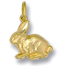 9ct Gold Rabbit Pendant Optional Chain All Sizes