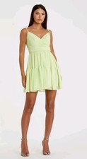 Mac Duggal Chiffon Braided Strap Tiered Formal Mini Dress Mint Green Size 2 NWT