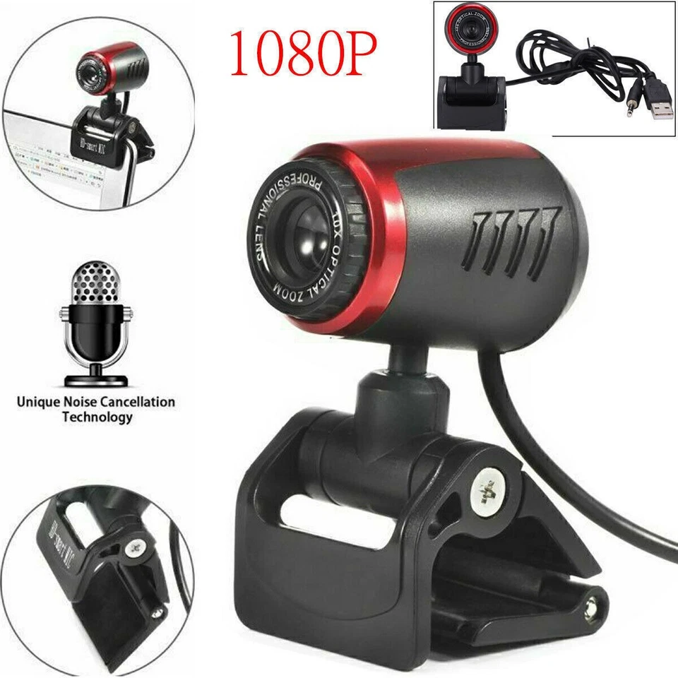 1080P HD Webcam USB Computer Web Camera For PC Laptop Desktop With Microphone