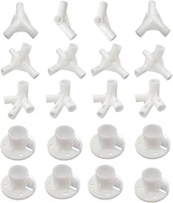 20Pcs White Tent Replacement Spare Parts, Canopy Fitting, Spare Parts for 10'X30
