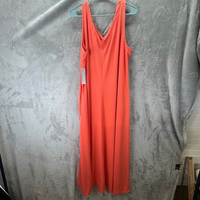 Chicos Easy Chic Sleeveless Maxi Dress Orange Size 4 US 20/22 Flowy Spring