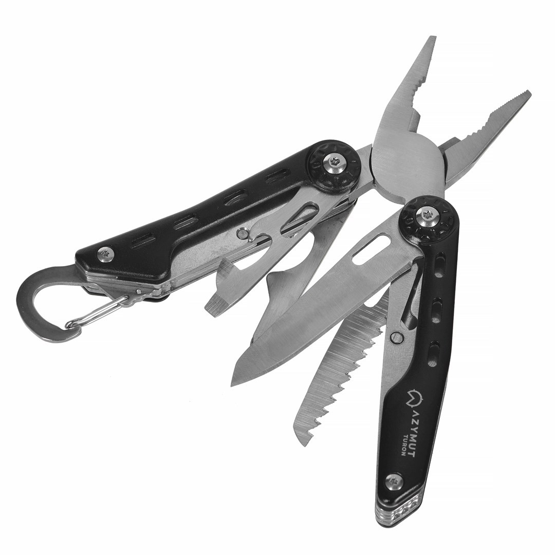 5902944165713 Multitool AZYMUT Turon - 10 Werkzeuge Karabiner Grteltasche 9490₽