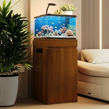 10-15 Gallon Fish Tank Stand W/Storage Cabinet for 16.9" L x 16.9" W Cube Terr