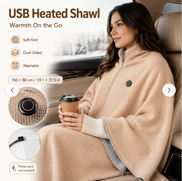 Portable USB Heated Vest 5V 2A Wearable Heating Jacket for Men Women Travel Offi image 1