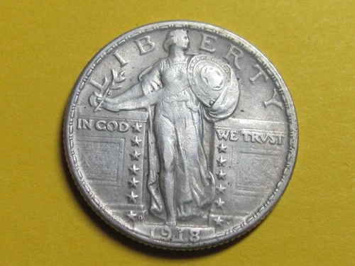1918-D  STANDING LIBERTY QUARTER    NICE  HIGH  GRADE COIN