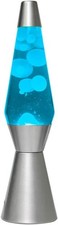 I-TOTAL® - Lampada Lava, effetto bolle, lava lamp colorata (Blu/Bianco)