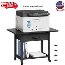 22"x15" Large Printer Stand with Storage Drawer, 2-Tier Under Desk Printer Table