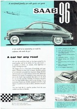 SAAB 96 : 841cc 2-STROKE 3-CYL SALOON ORIGINAL 1974 FACTORY UK SALES PAMPHLET