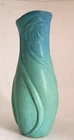 Vintage Van Briggle Pottery Floral Ming Blue Turquoise Vase 10"