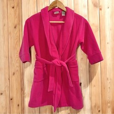 Vintage L.L. Bean Girls Kids Cozy Warm Pink Fleece Robe Size Small