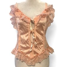Vintage Delicates 80s Silky Lace Lingerie Tank Size Large