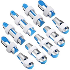 BBTO 10 Pieces Finger Splints Metal Padded Support 10 Piece Assortment, Blue