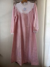 A11 LANZ OF SALZBURG Pink Flannel Nightgown Vintage Womens Size Medium Tulip