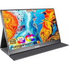 15.6 In. Portable Monitor HDMI Gaming Ultra-Slim IPS Display with Smart Cover an