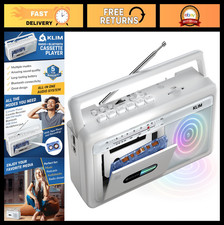 Portable Cassette Player Tape Recorder Boombox - AM/FM Radio, USB, Bluetooth,