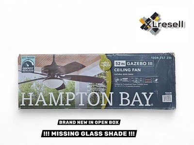 Hampton Bay Gazebo III 52'' Indoor/Outdoor Natural Iron Ceiling Fan LED Bulbs