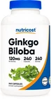 Nutricost Ginkgo Biloba Extract 120mg, 240 Capsules - Gluten Free & Non-GMO